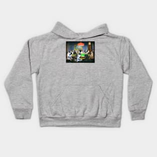 Pugs playing poker Kids Hoodie